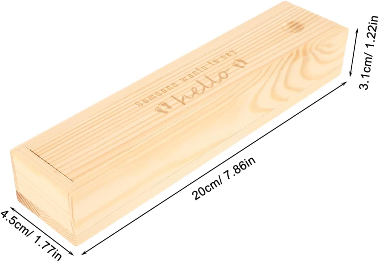 Pregnancy Test Holder Wood Box Announcement Scratchies for Newborn Keepsake Organizer
