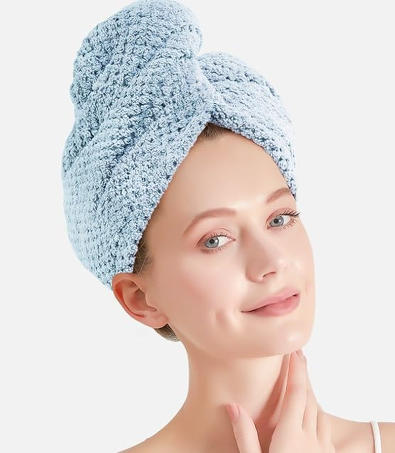 3 PCS Microfiber Hair Towel, Hair Wraps for Women Wet Hair, Fast Drying Hair Turban, anti Frizz Head Towels Wrap for Curly Hair (Multiple Colors, 25 * 65CM) image number 3