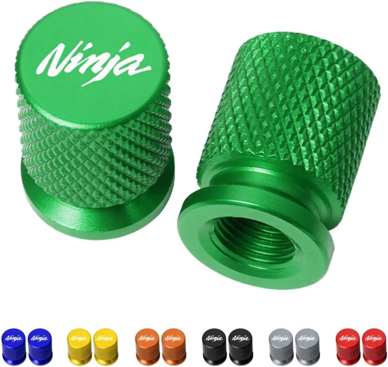 Jininshengxindianzi Compatible with Kawasaki Ninja 400 650 300 250 250R ZX14R ZX10R ZX6R Accessories Motorcycle CNC Aluminum Tire Valve Air Port Stem Cover Caps (Color : Black) image number 3