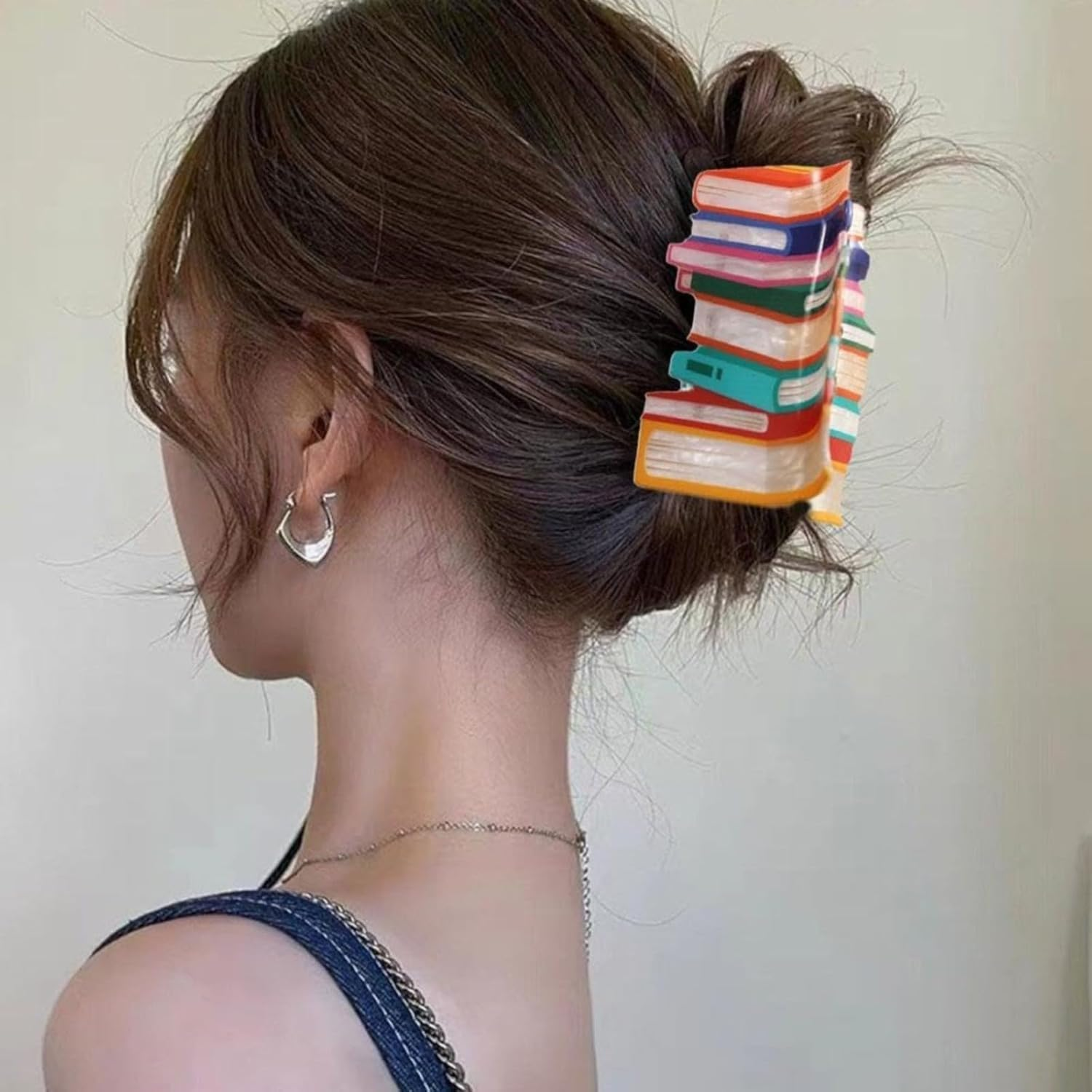 2 Pack Book Hair Clips Back to School Hair Clips for Thin Hair Funny Teacher Hair Jaw Barrettes Cute Hair Accessories for Women Book Lovers Teachers Appreaction Present image number 5