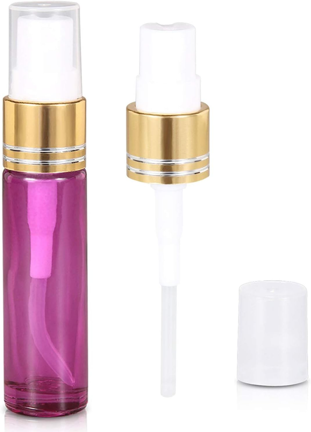 Jamhoodirect 6Pcs 10Ml Empty Glass Spray Bottles with Golden Fine Mist Sprayers, Travel Atomiser Refillable Portable Container Includes 2 Droppers for Essential Oils, Perfume or Night Out Fragrance, Purple, Green, Rose Red, 10Ml, #1 10Ml Spray Bottles image number 4
