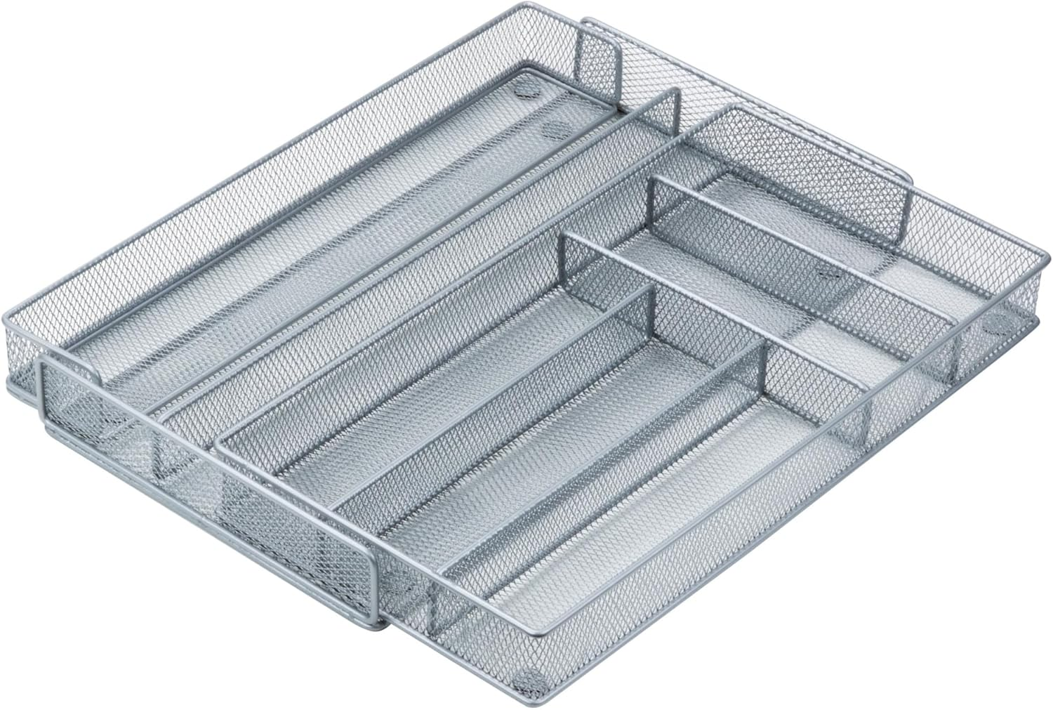 (3-Compartment) - Honey-Can-Do Steel Mesh 3-Compartment Cutlery and Utensil Organiser Tray image number 6