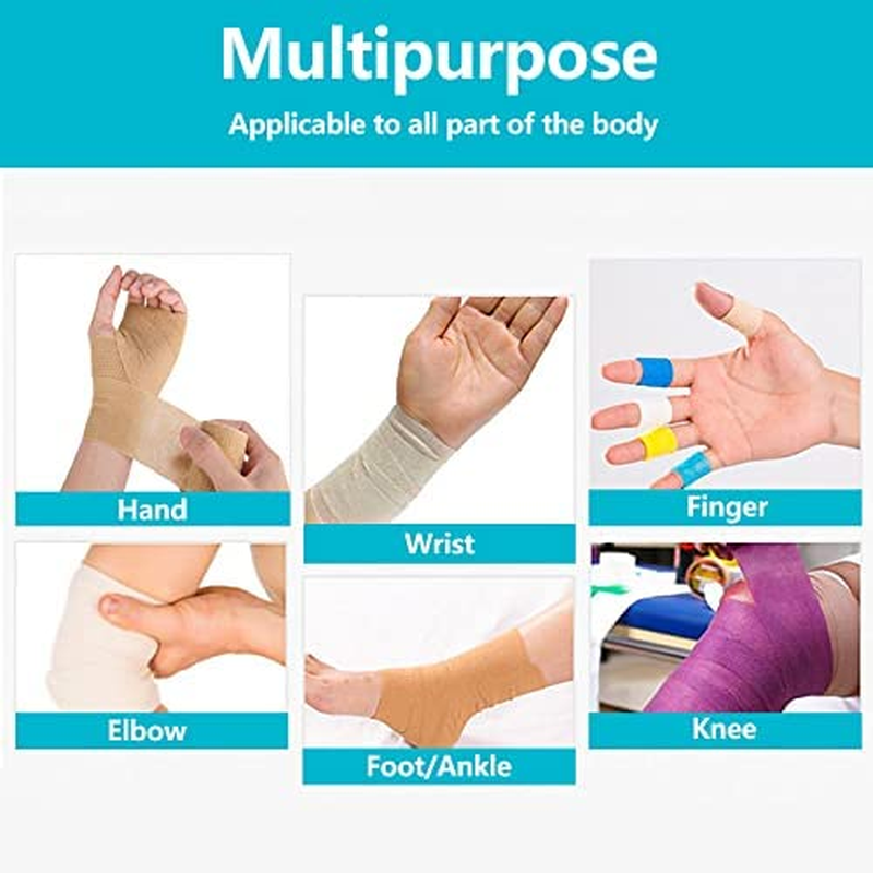 YOZOTI 24 Packs Self Adherent Cohesive Wrap 2'' Wide, 5 Yards, Elastic Self Adhesive Tape, All Sports Athletic Tape, Non-Woven Wrap, Breathable Tape image number 5