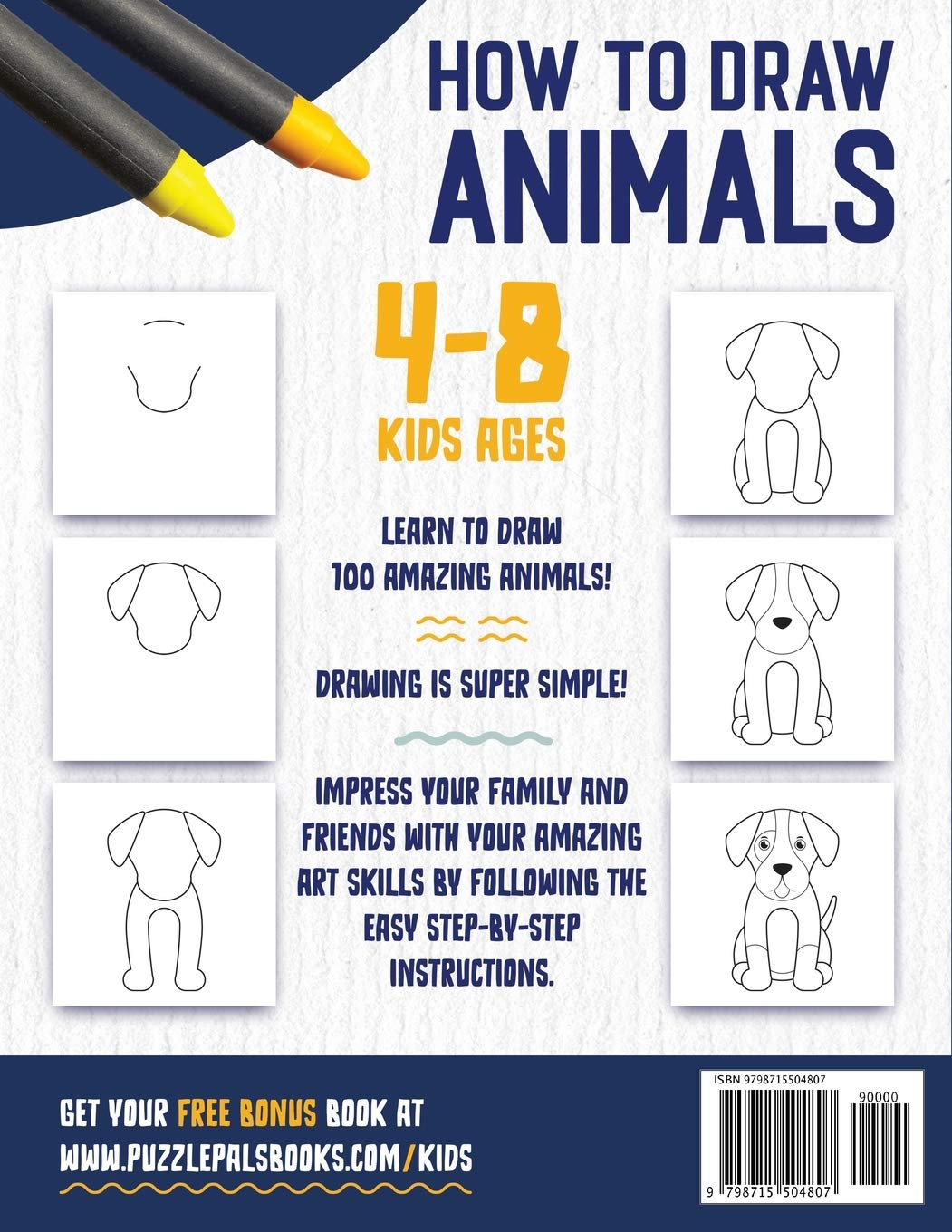 How to Draw Animals: 100 Step by Step Drawings for Kids Ages 4 - 8 image number 1