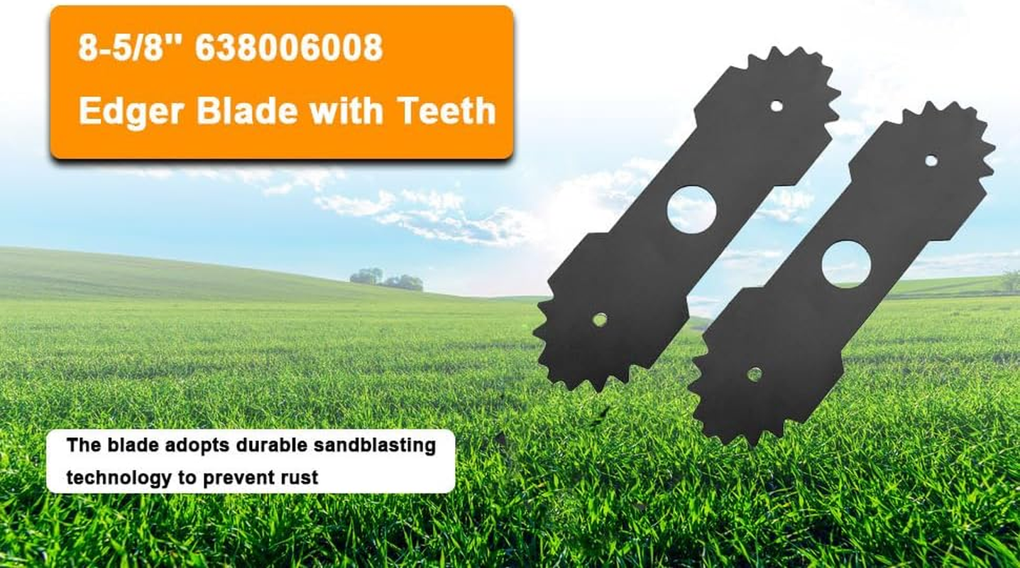 WEZCHUGHAOL 2 PCS Heavy Duty Lawn Mower Edger Blades with Teeth - Compatible with Ryobi Edger RY13050 RY13050A RY15518 RY40030 - Durable Steel Replacement Blades for Precise Lawn Trimming image number 1
