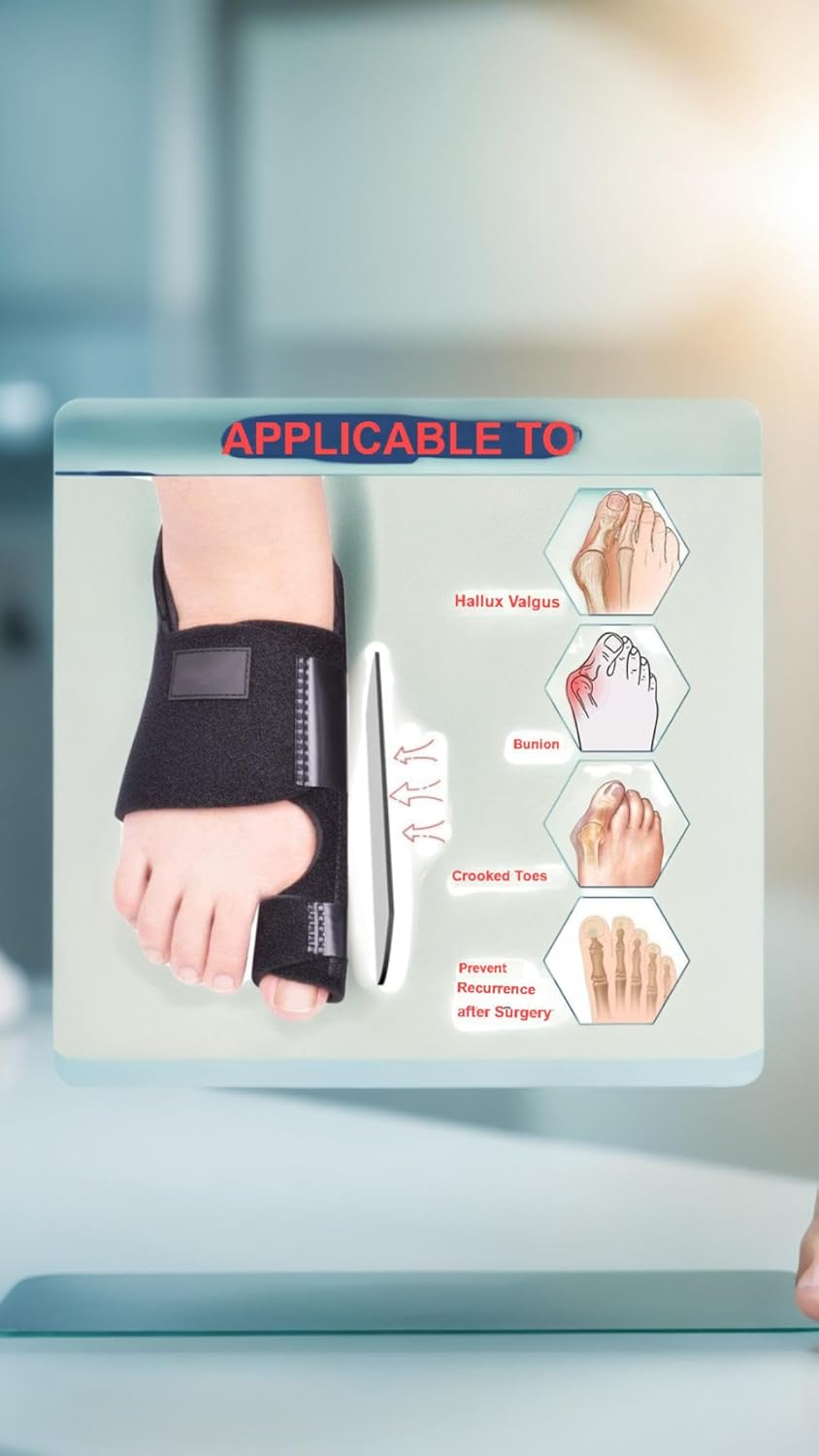 Honwor Bunion Corrector & Toe Straightener - Adjustable Orthopedic Splint for Hallux Valgus & Pain Relief - Fits Both Feet image number 4