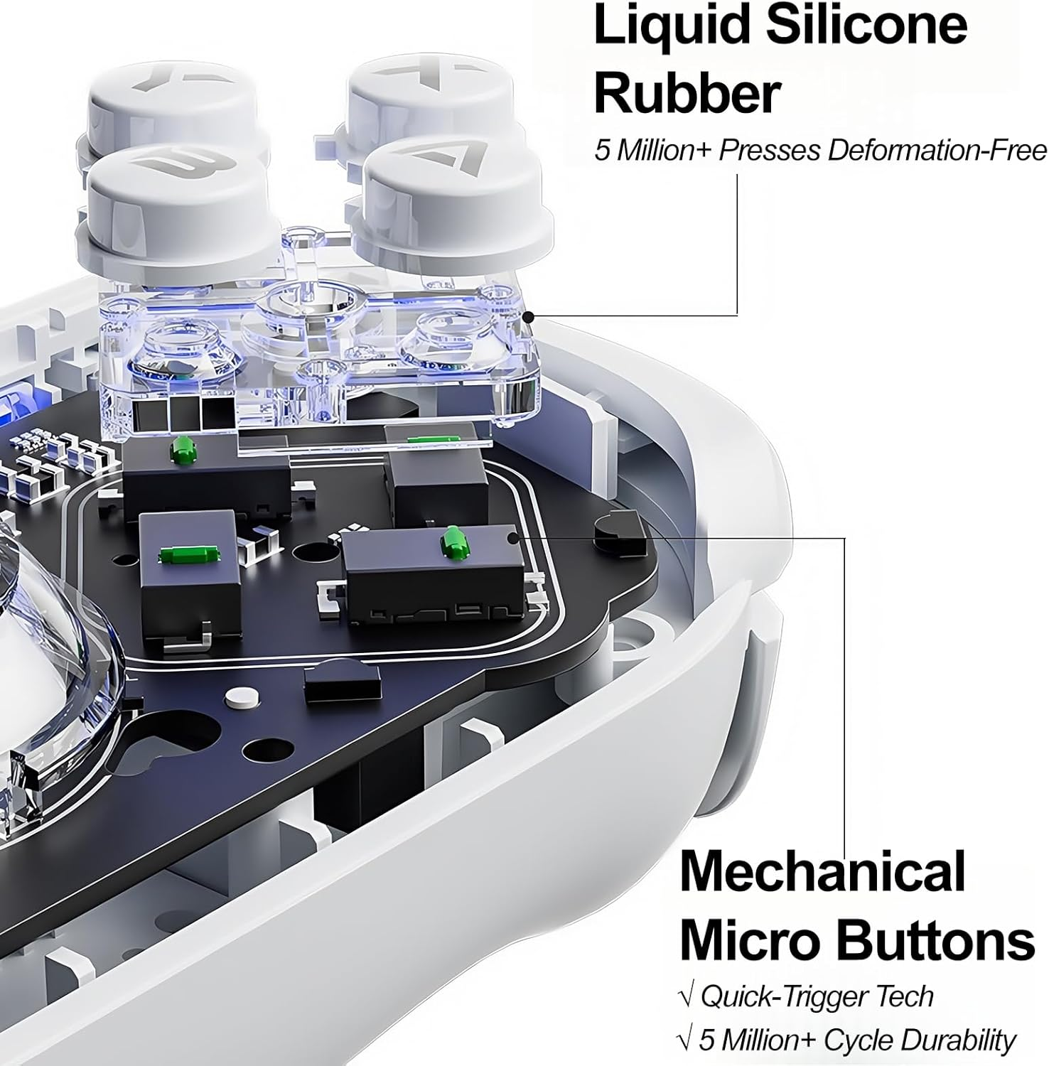 Smanettew Controllers Compatible with Nintendo Switch, Wireless L & R Controllers with Charging Grip, Featuring RGB Lighting, Hall Effect Joysticks, Turbo, Macro Programming, Vibration & 6-Axis Gyro image number 5