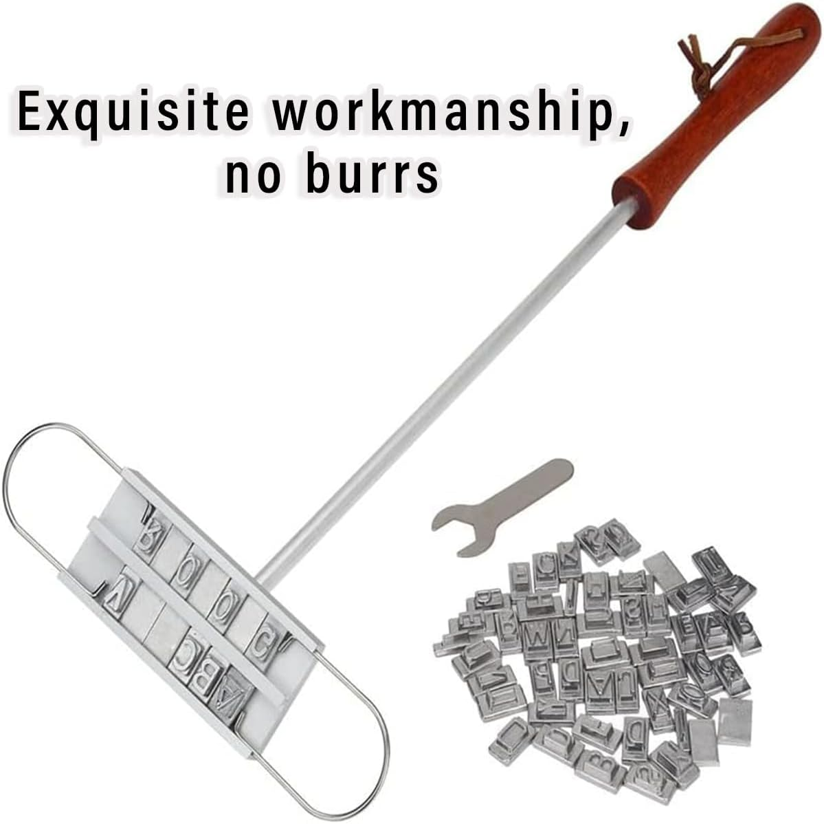 AIMALL BBQ Branding Iron with English Alphabet Letters - Long Handle Customisable Grill Tool for Personalised Barbecue Meat, 16.7In Durable Stainless Steel image number 6