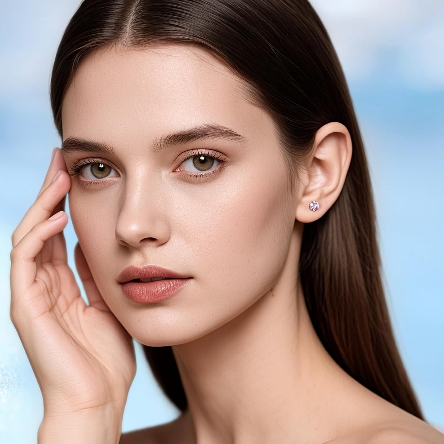 Limerencia Hypoallergenic G23 Implant Grade Titanium Screw Back Earrings Tragus 20G Helix F136 Piercing Post for Sensitive Ears Simulated Diamond Cartilage image number 4