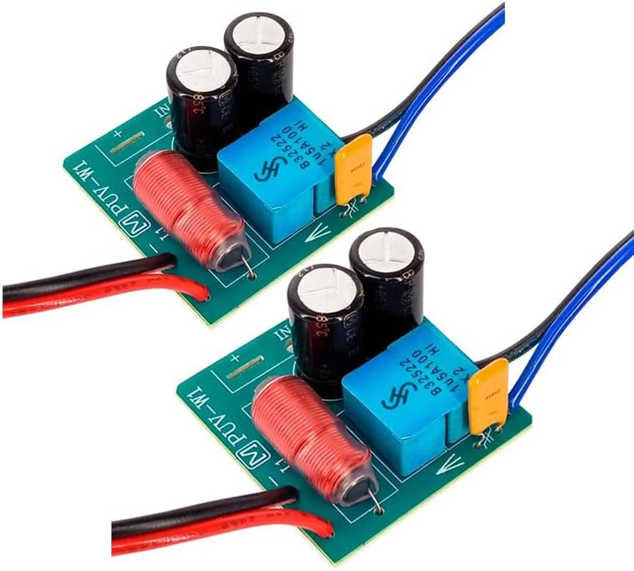 2PCS 2 Way 60W Hifi Stereo Treable Bass Frequency Divider Home Theater for 2-4 Inch Speaker Audio Crossover Filters image number 3