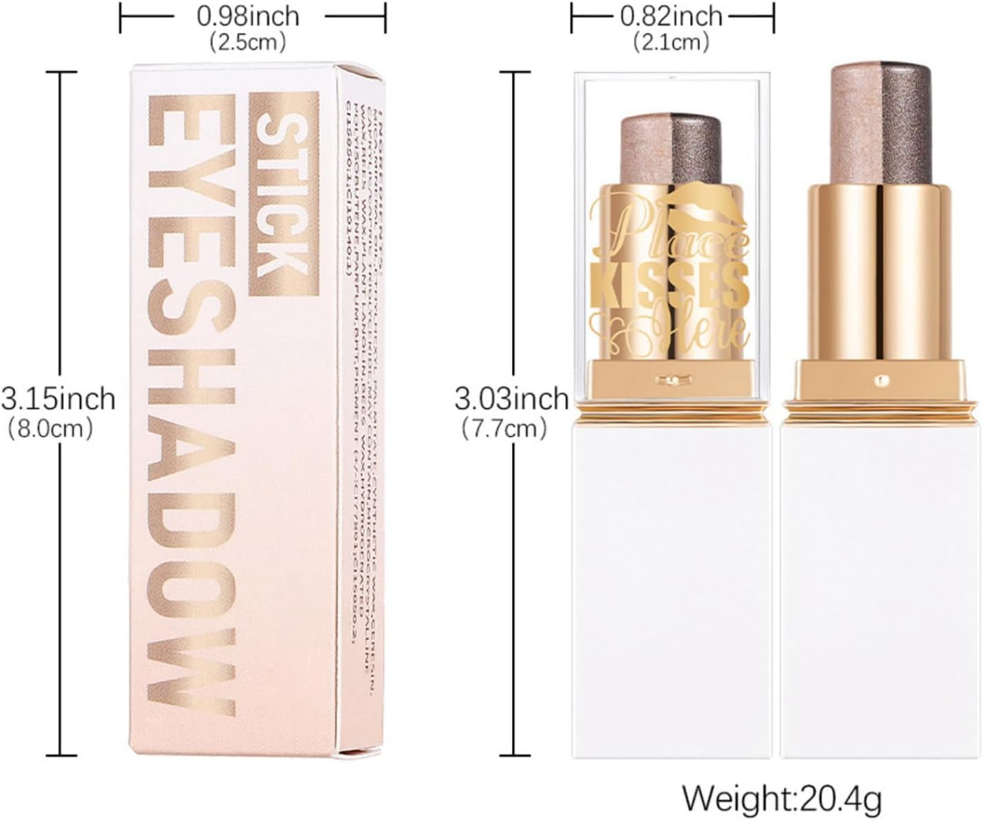 Yhong Long Lasting Dual Tone Eyeshadow Stick with Shimmer and Glitter High Impact Pigment Creamy Smooth Waterproof Formula Type F One Size