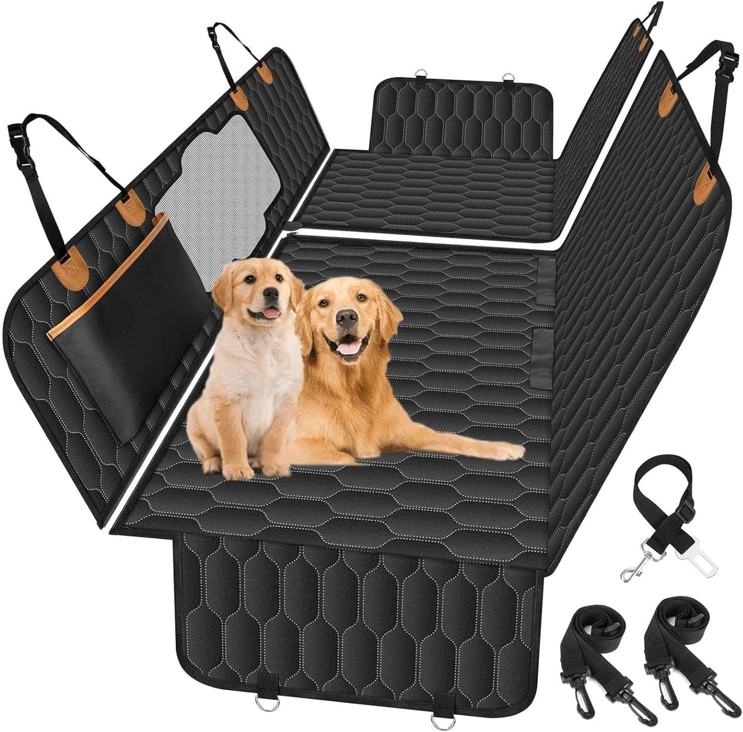 Dog Seat Cover, 6-In-1 Car Back Seat Protector for Pets, Waterproof Hammock, Suitable for Cars, Trucks, Suvs - Scratch-Resistant and Non-Slip Back Seat Pad, Dog Seat Protection image number 4