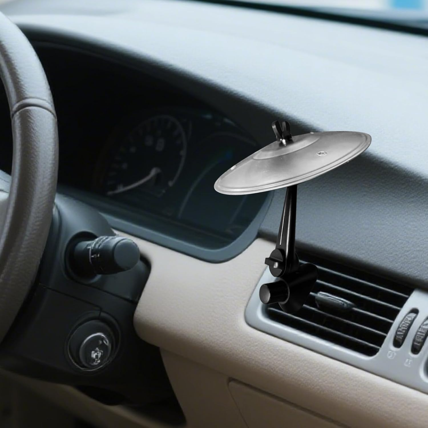 2 Pieces Car Drum, Crash Percussion Drums for Car Air Vent, Cars Interior Decoration, Drum Playing Toys with Sound, Musical Instruments Ornaments for Vehicle - Silver image number 5