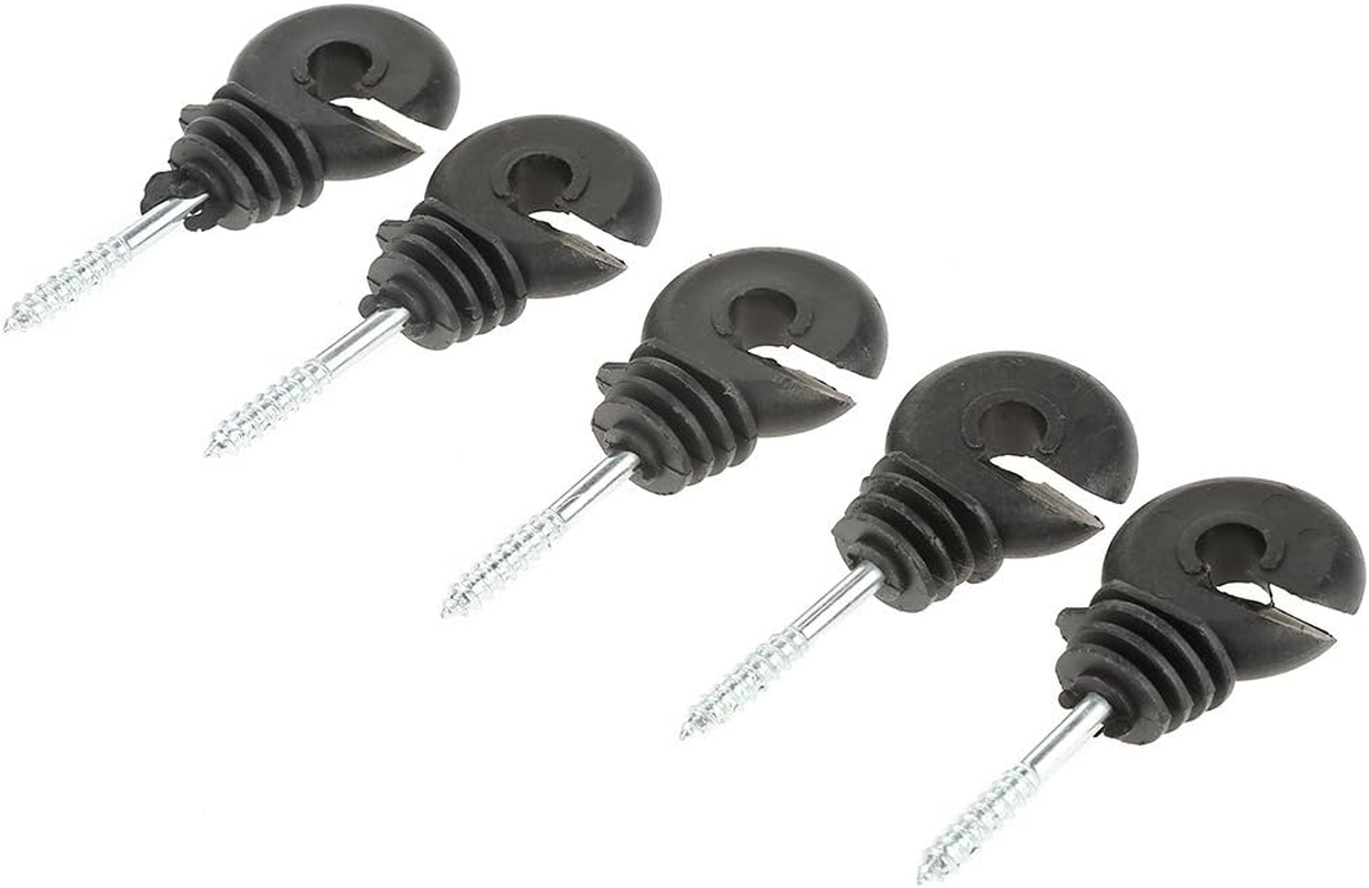50Pcs Black Screw in Ring Insulators Electric Fence Accessories for Wood Post Sun Protection, Rain Protection image number 6