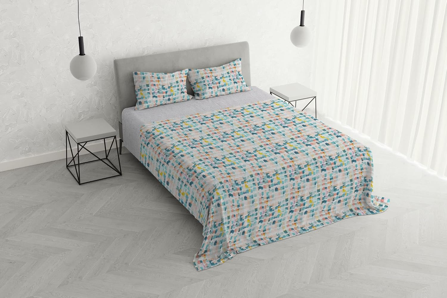 Watercolor Duvet Cover Set Cotton 06 Double - 1 image number 2