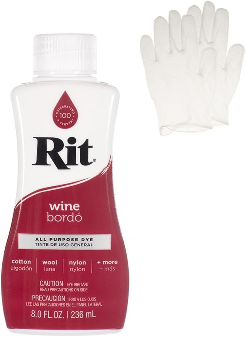 Rit Dye Liquid Fabric Dye for Crafting, Clothing, and Decor 8 Oz. Bottle Sage (Gloves Included) - Black image number 7