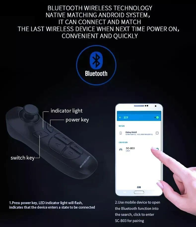 BDI VR SHINECON Virtual Reality VR Headset with Remote Control, 3D Glasses Headset Helmets VR Goggles for TV, Movies & Video Games Compatible Android &Support 4.7-6.53 Inch image number 4