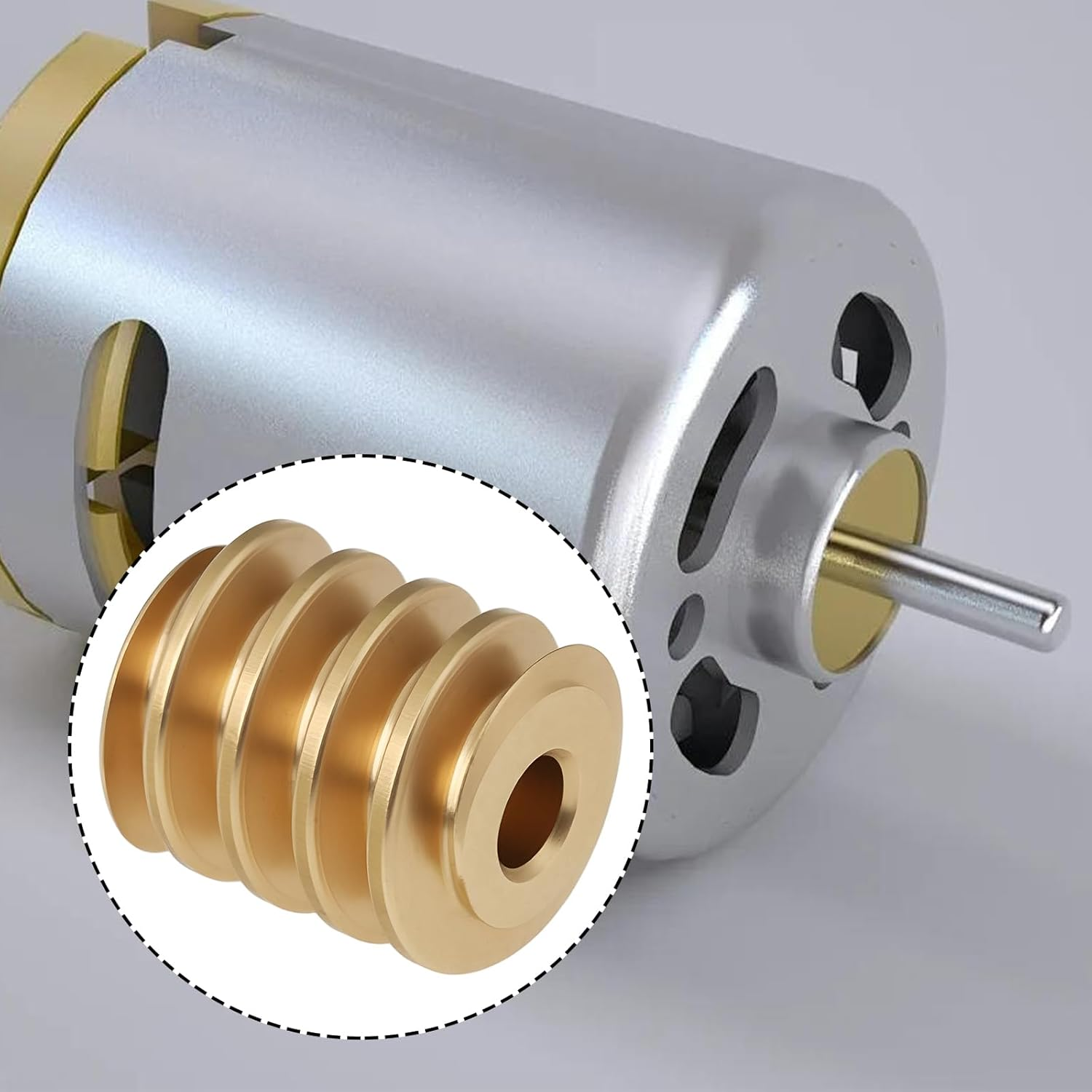 Emsea 10Pcs Brass Worm Gear M0.4 5Mm Diameter 6Mm Length 1.5Mm Bore Compatible with Model Trains Right-Hand Thread for Motor Replacement image number 3