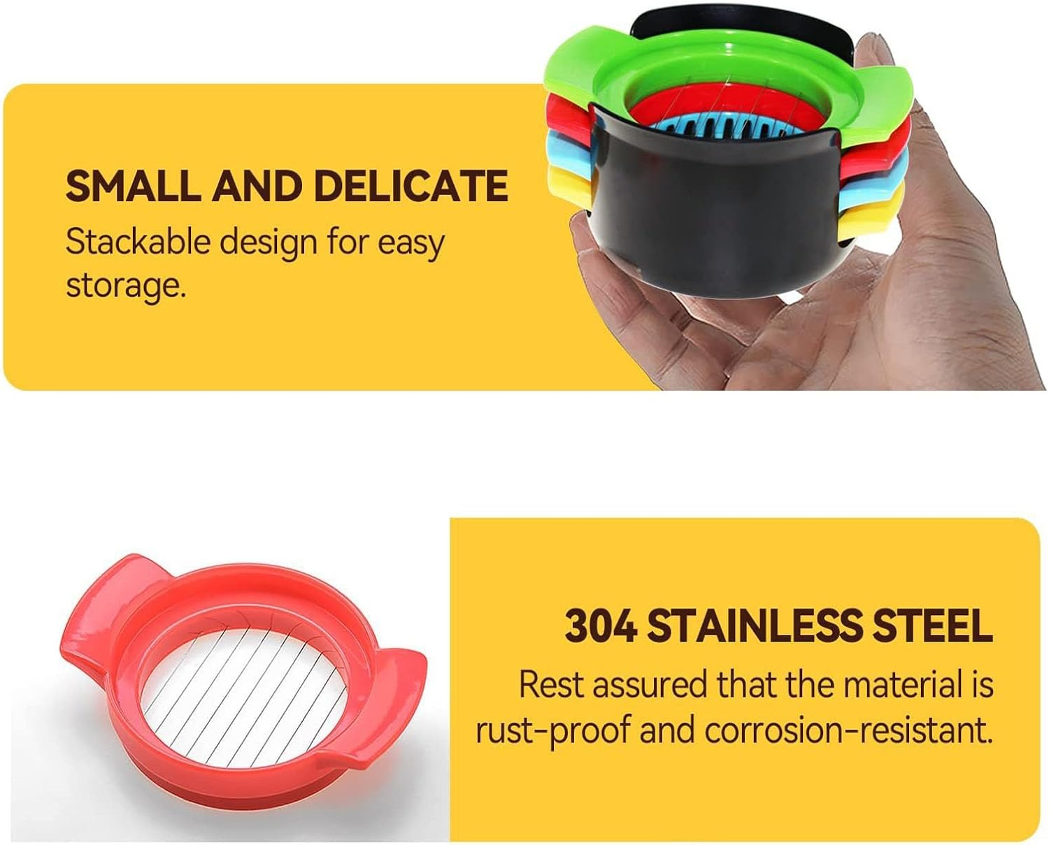 Zakora Egg Cutter，4-In-1 Stainless Steel Wire Material, Suitable for Slicing Various Fruits Such as Boiled Eggs, Strawberries, Kiwifruit, Etc image number 1