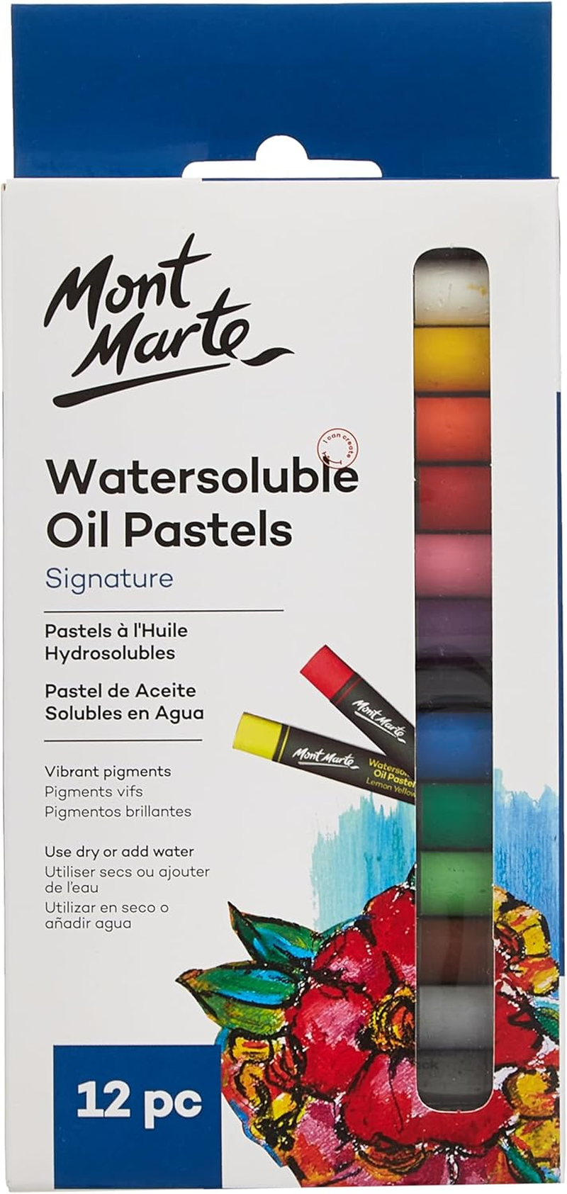 Mont Marte Watersoluble Oil Pastels 12-Pieces Set image number 1