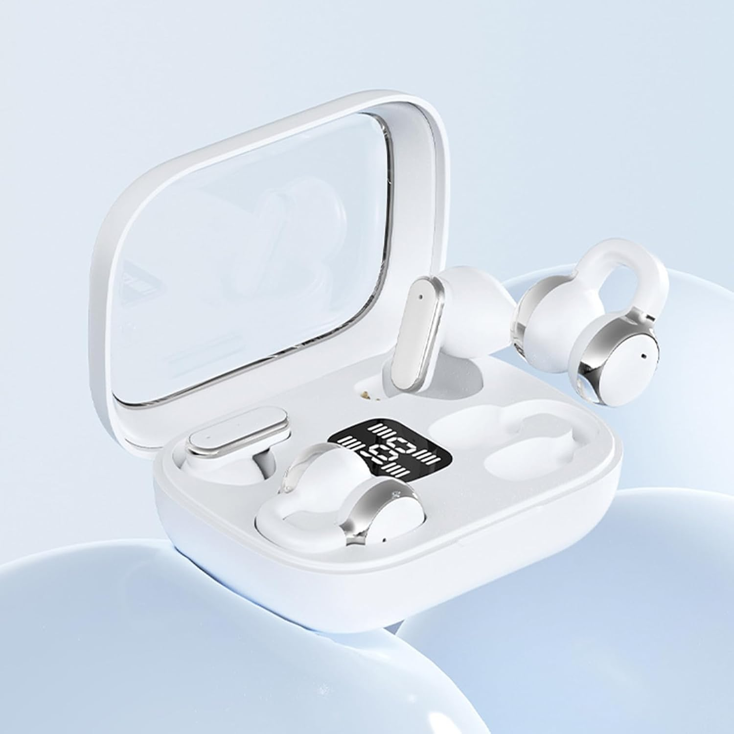 Mlqkpwy Wireless Earphones | Wireless Earbuds Earphones In-Ear Earbuds | Waterproof Noise Cancelling Electronic Accessories Comfortable Sport Headphone for Men Women Outdoor image number 4