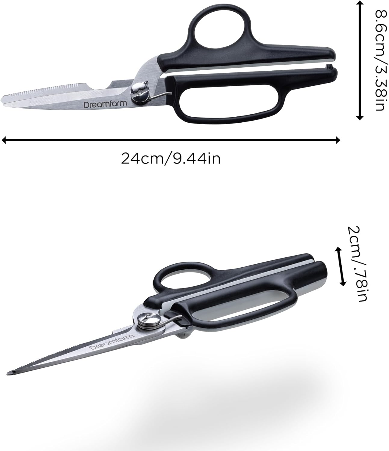 Dreamfarm Bishears 2-In-1 Kitchen Scissors That Flip to Become Powerful Shears - Black/White image number 4