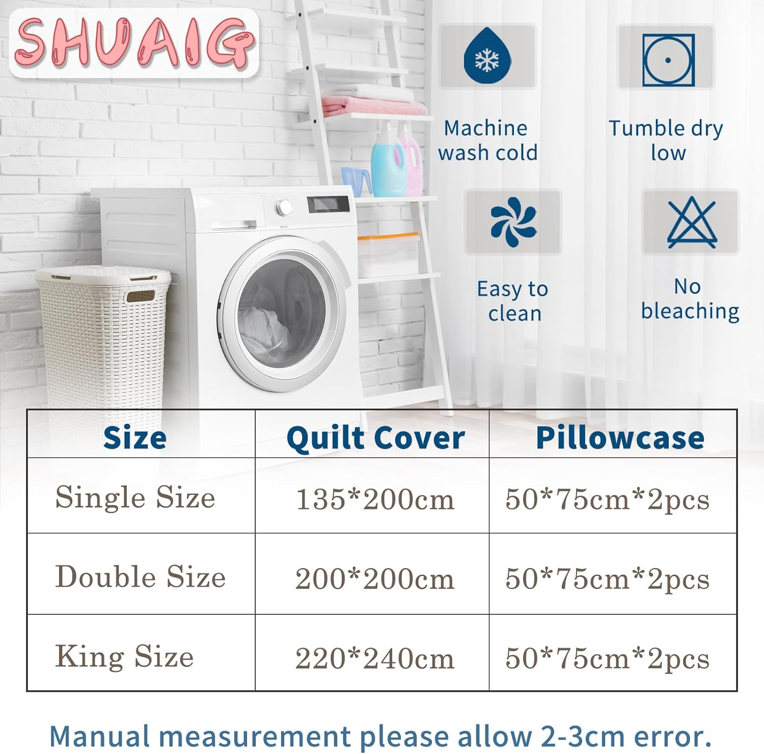 Bedding Set for Horses 3D Print, Children'S Bedding Set, Animal Horses Motif, Microfibre Duvet Cover Set with Zip and Pillowcase 50 X 75 Cm, for Children, Boys, Teenagers (Two Horses, 200 X 200 Cm) image number 2