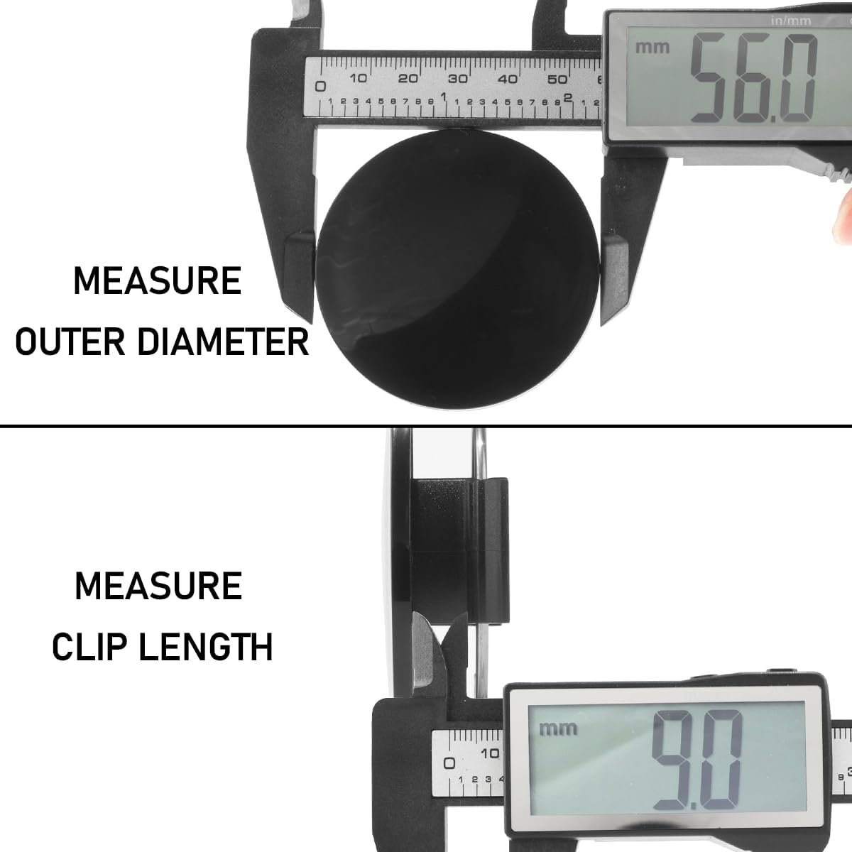 Rhinotuning Set of 4 Wheel Caps Outer Diameter 57Mm Hub Centre Caps, Clip Diameter 50Mm for Mazda 3 Series Black Wheel Center Cap image number 6