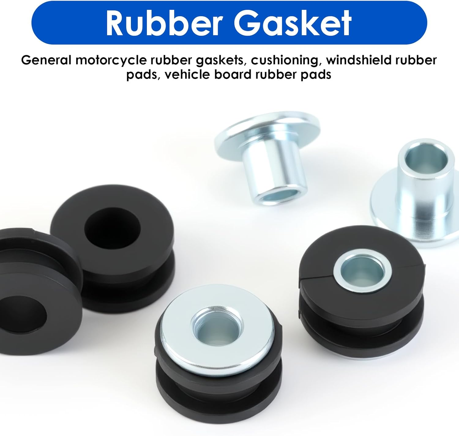 20 Pcs Universal Motorcycle Bike M6 Rubber Grommets Set - Heavy Duty Fairing Cowling Buffer Washers, Pressure Relief Cushions & Shock Absorbing Bushings for Smooth Ride, Fit Most Bikes image number 3