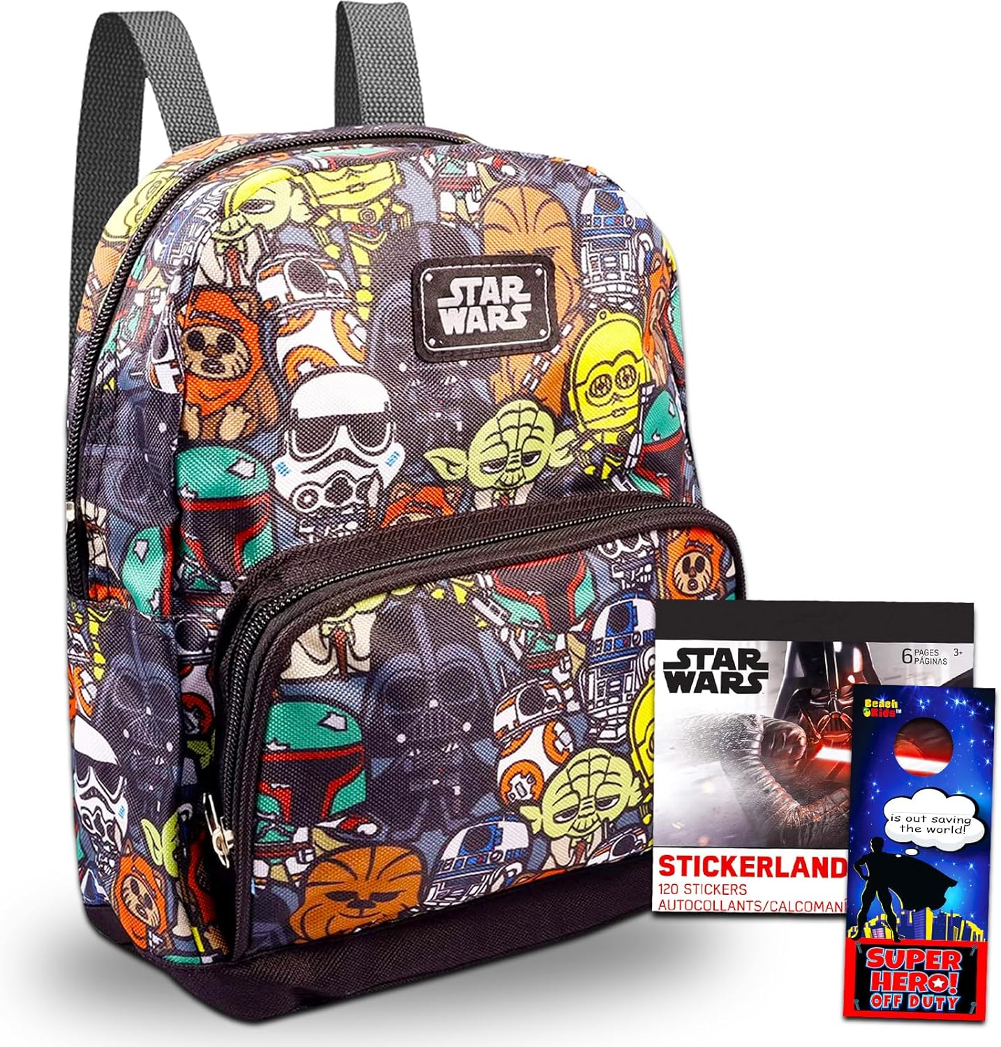 Disney Star Wars Preschool Backpack for Kids, Toddlers ~ 4 Pc School Supplies Bundle with Canvas Star Wars 10" Mini Backpack, Stickers, and More, Star Wars, Star Wars Mini Backpack, Classic Star Wars image number 6