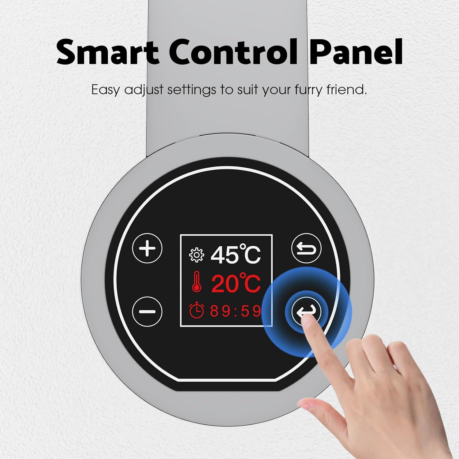 Advwin Automatic Pet Dryer Box 66L Capacity, Ultra Quiet Fast Hair Dryer for Cats and Small Dogs, 360&deg; Drying and Touch Panel, Smart Temperature Control, Pet Grooming image number 2