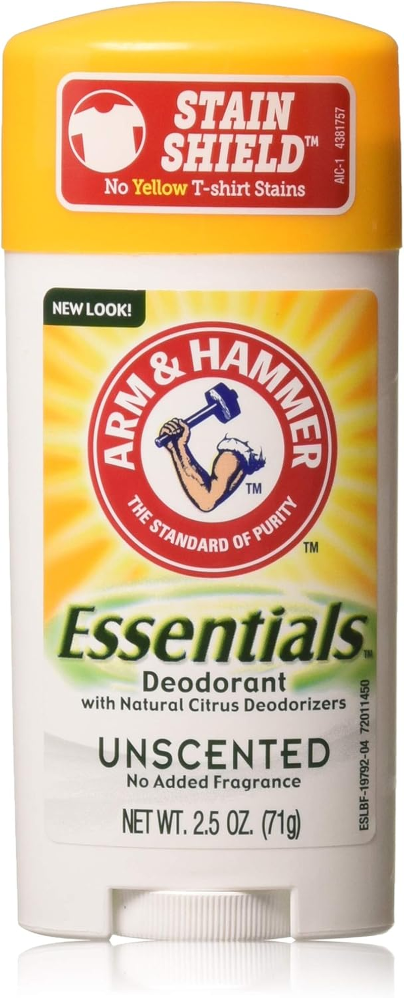 Arm & Hammer Essentials Natural Solid Deodorant, Unscented, 2.5 Ounce (Pack of 5) image number 1