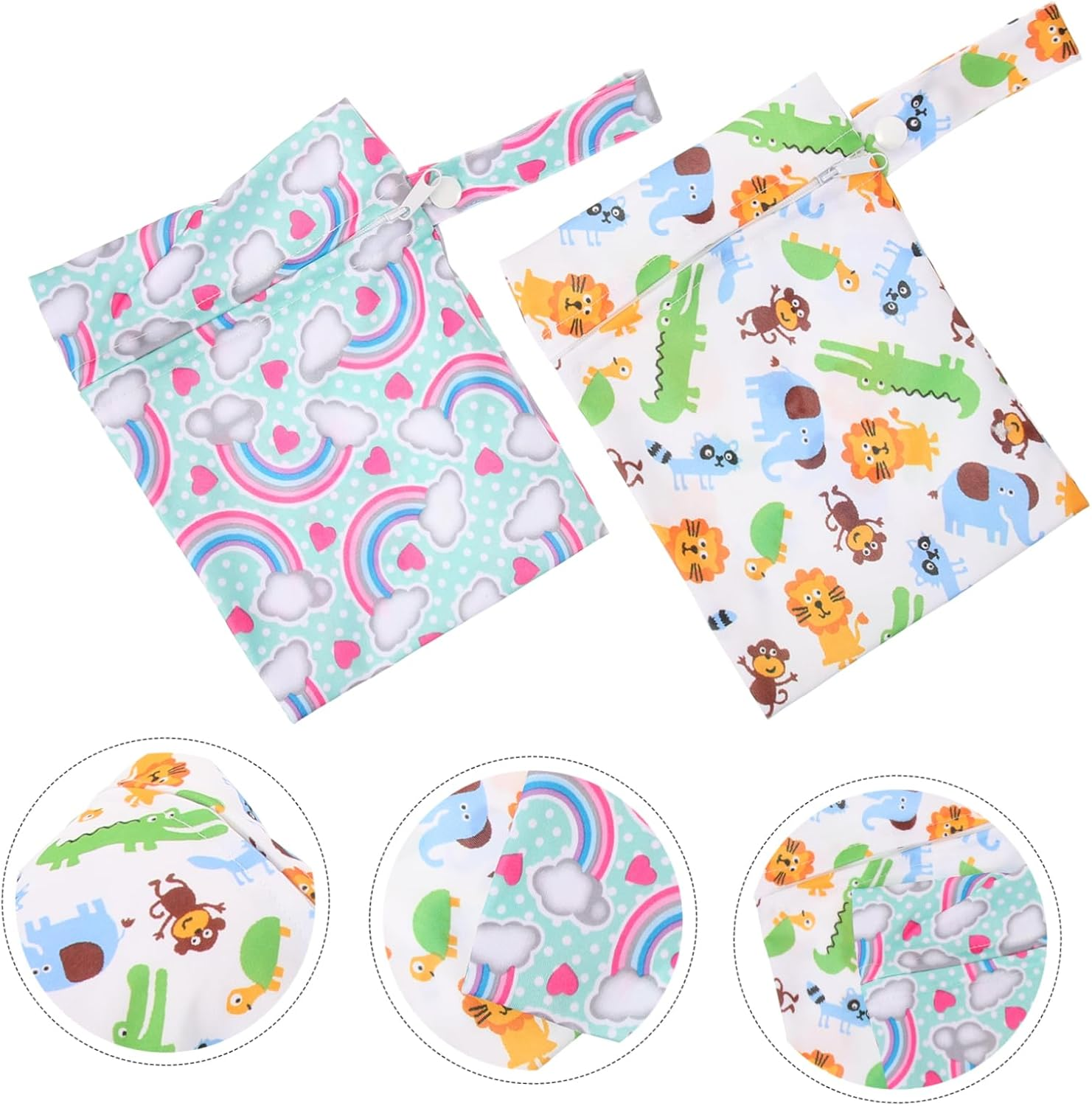 2Pcs Diaper Storage Pouches for Travel Camping and Nursery Multi-Functional Organizer for Cloth Diapers Breast Pads and Essentials image number 2