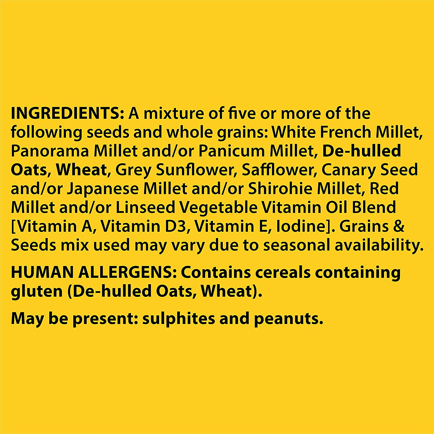 Golden Cob Small Parrot Seed Mix 10Kg &ndash; Premium, Breeder'S Quality Bird Feed with Added Vitamins & Iodine &ndash; Mix of at Least 5 Millets Grains and Seeds &ndash; Bird Food Made in Australia for Small Parrots image number 3