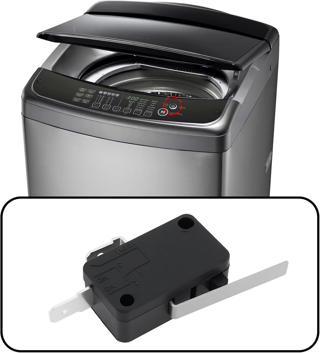 Ecsing 2Pcs Micro Switch Snap Action Switch 2Pin SPST NC 15A 250V V7-6C37E9-036 Compatible with Honeywell image number 6