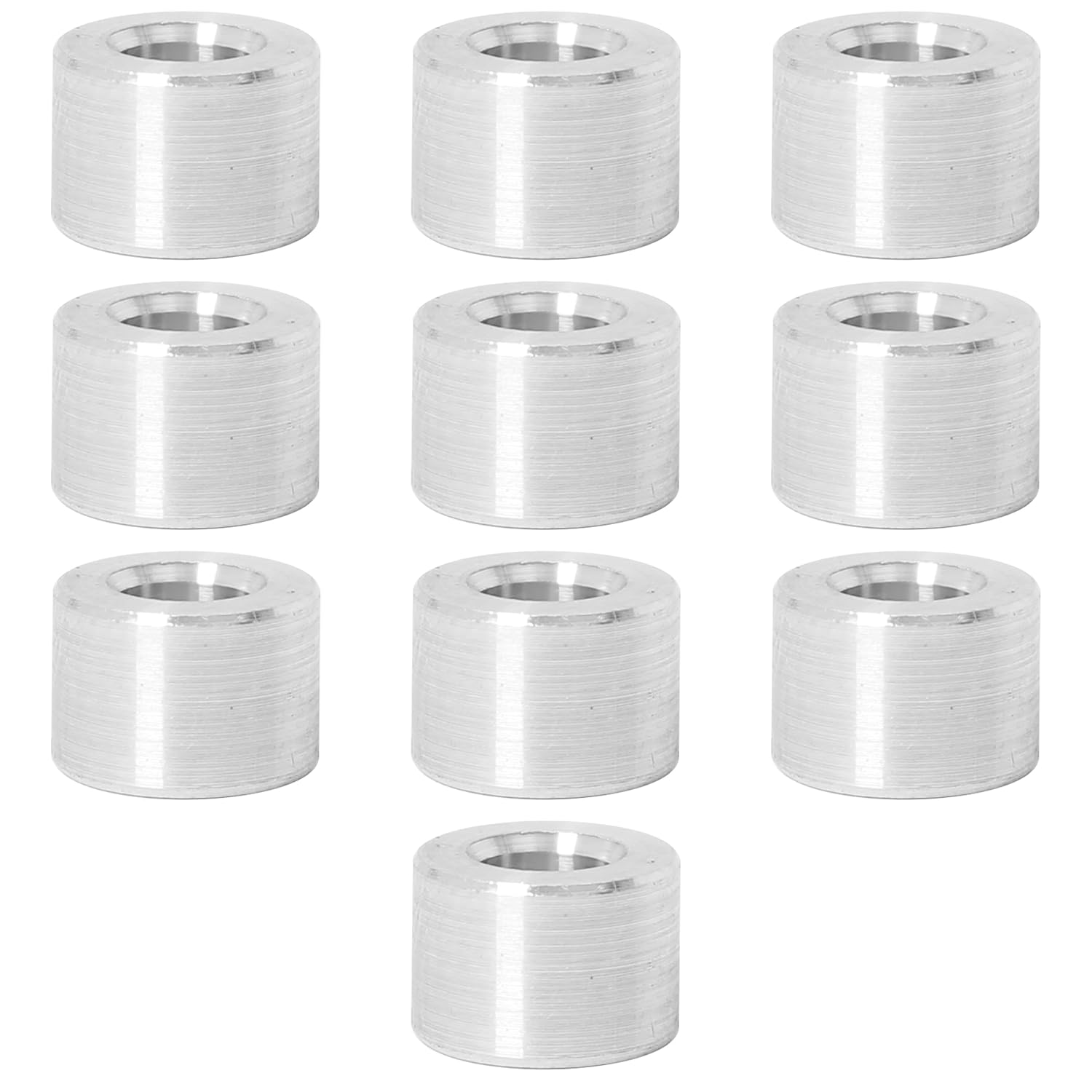 10Pcs M4 Aluminum Spacers, Metal Spacer Aluminum round 4.2Mm ID X 8Mm OD X6Mm L Thickness Screw Standoff for M4Screw Bolts Silver image number 1