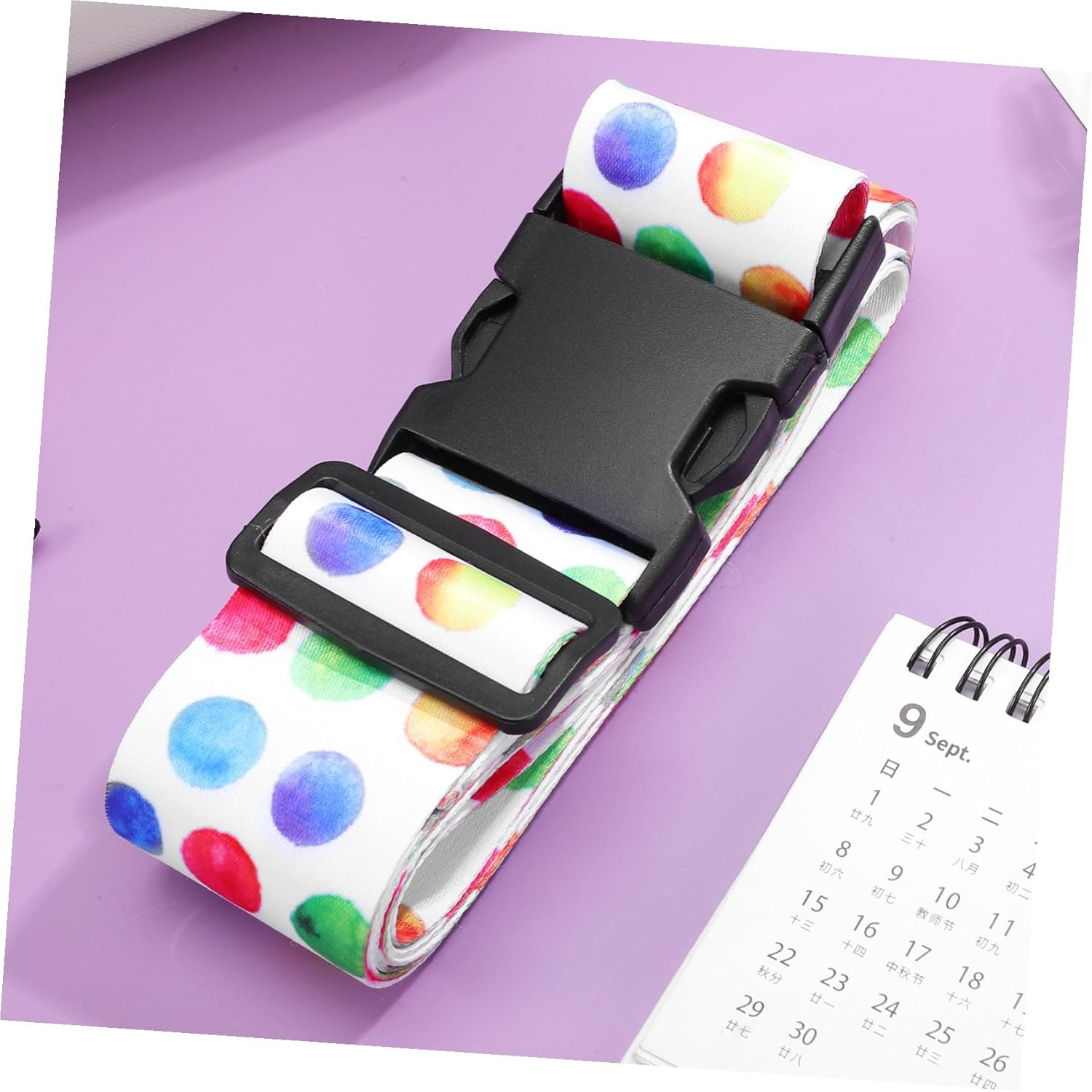 OKUMEYR Luggage Belt Blue Foldable Luggage Strap Neoprene Suitcases Portable Lock Extender Grips Lightweight Brown Travel Buckle Stretchy Polyester