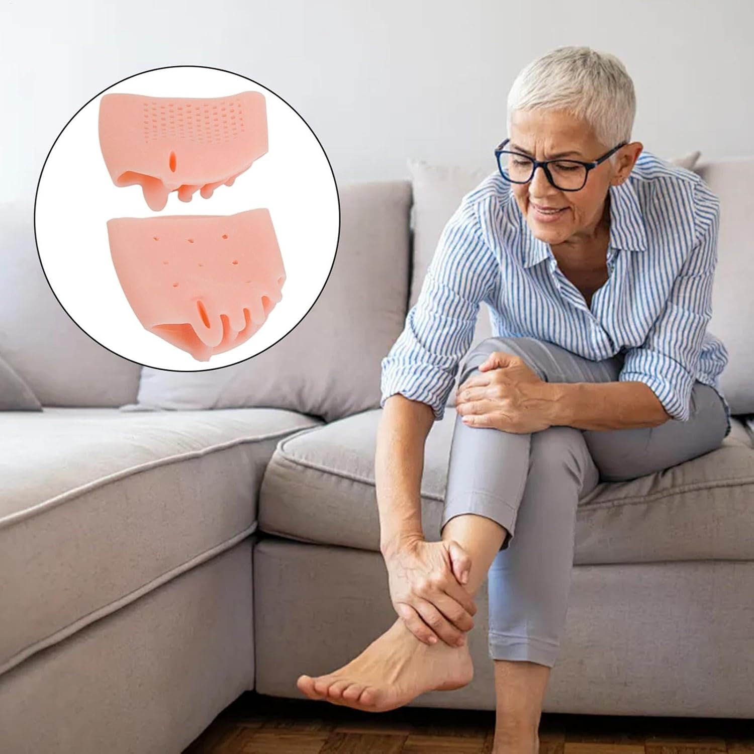 Toe Spacers for Feet | Foot Separators to Correct Bunions | Soft Women Metatarsal Cushion Toe Separators for Walking, Running, Yoga, Fitness