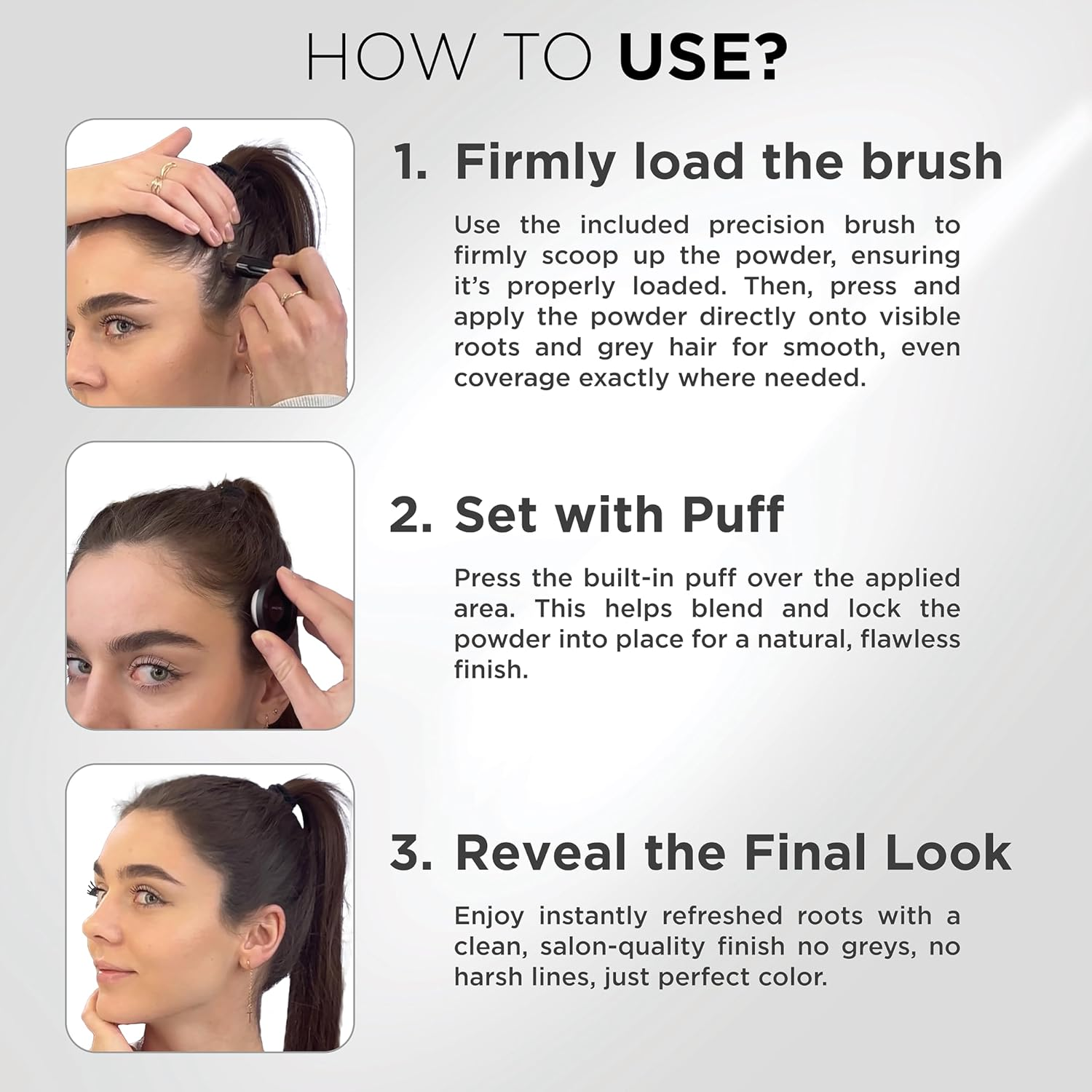 THICK FIBER Root Touch up & Hairline Powder with Brush (Dark Brown) &ndash; Covers Grey Roots & Thin Hair &ndash; Water & Sweat Resistant &ndash; Hair Loss Concealer for Women, Bald Spots, Root Coverage & Part Lines - Auburn image number 6