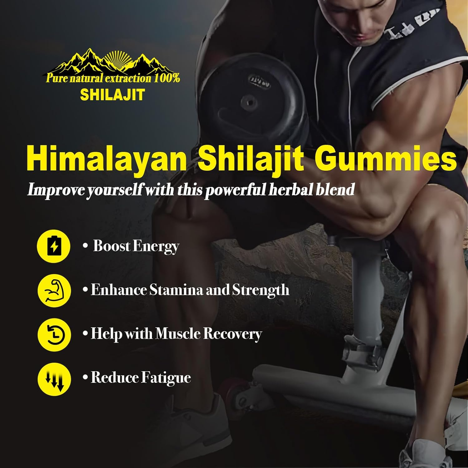 Pure Shilajit Gummies Gold I Lab Tested I No Added Sugar I Ashwagandha,Gokshura| Fulvic Acid & 85+ Trace Minerals I for Men, Women I Non-Gmo I & Organic I 60 Gummies image number 2