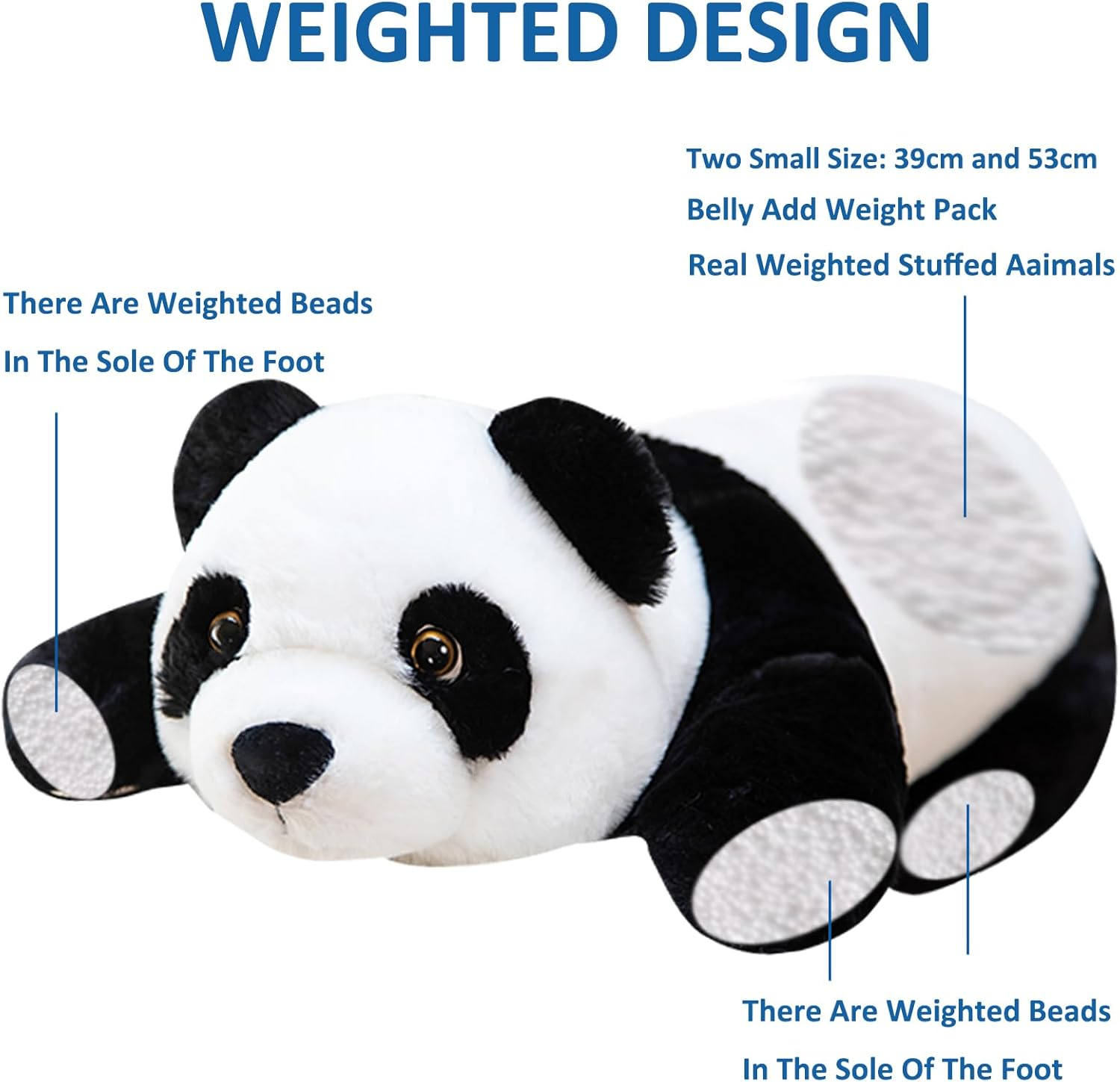 Weighted Stuffed Animals, 15.3" Weighted Panda Plush Toy Cute Panda Weighted Plush Animals Pillow Gifts for Kids Adults Birthday, Valentine'S Day