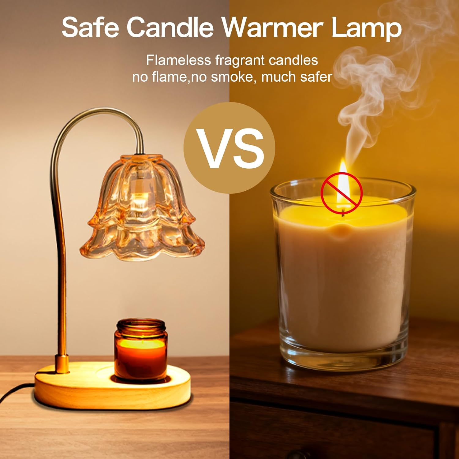 Candle Warmer Lamp AU Plug&ndash; Adjustable Dimmable 35W Light with Timer, Vintage Bluebell Lamp, Safe Design for Wax Melts & Jar Candles, Home Decorative Floral Night Light for Bedroom Birthday Gift image number 6