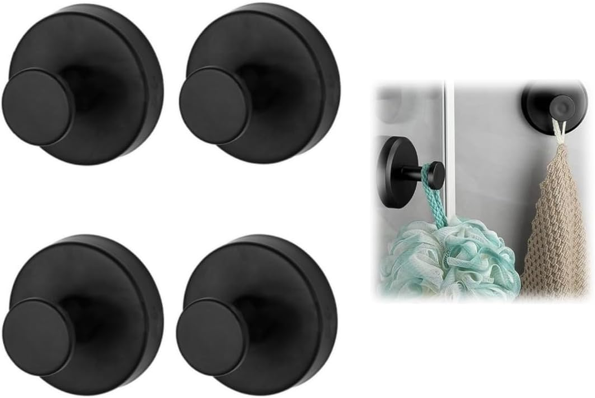 4Pcs No-Drill Hooks - Luxegrip No-Drill Hooks,Wall Hanging Clothes Hook, Single Hook, Bathroom Towel, Clothes, Stainless Steel Hanging Clothes, Hat Hook, Metal Hanging Hook (Gold)