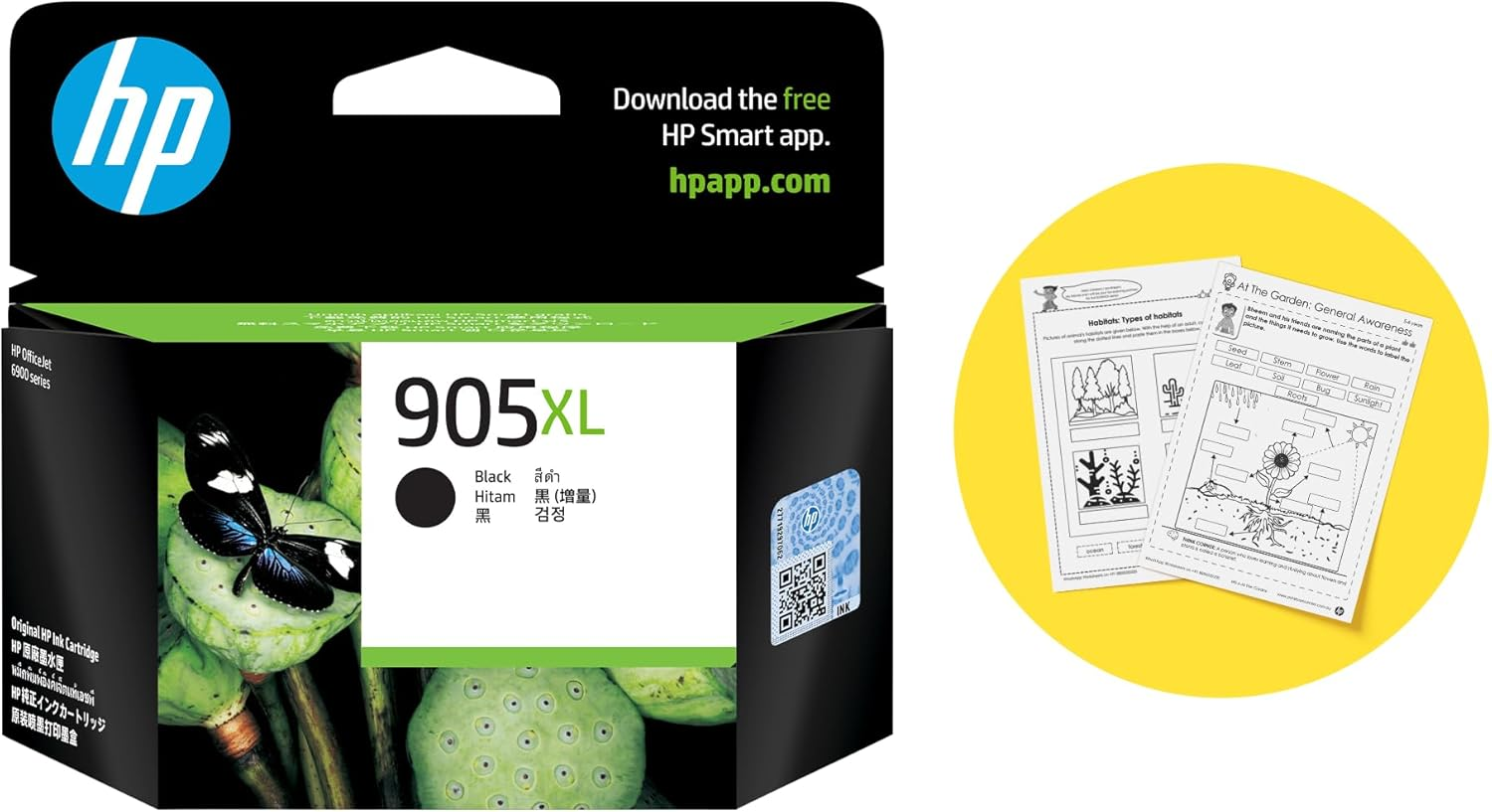 HP 905XL Genuine Original Black Ink Printer Cartridge Works with HP Officejet 6950 All-In-One, HP Officejet Pro 6960 All-In-One, HP Officejet Pro 6970 All-In-One (T6M17AA) image number 1