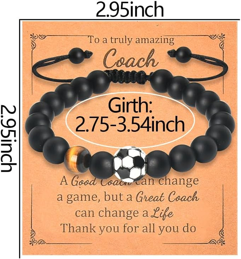 Soccer Coach Bracelet Gifts for Christmas Birthday Graduation Thank You Soccer Coach Gifts for Men Women Appreciation Gifts for Soccer Coaches Male Female Team Soccer Bead Bracelet Adjustable image number 3