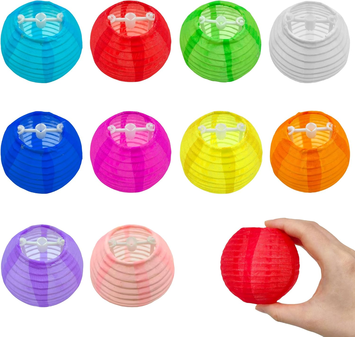 Niuhong 10 X 3 Inch Mini round Lantern, Small Lanterns, Room Decoration, Hanging Garden, Balcony Decoration, Indoor and Outdoor Party, Birthday, Wedding, Christening (Red)