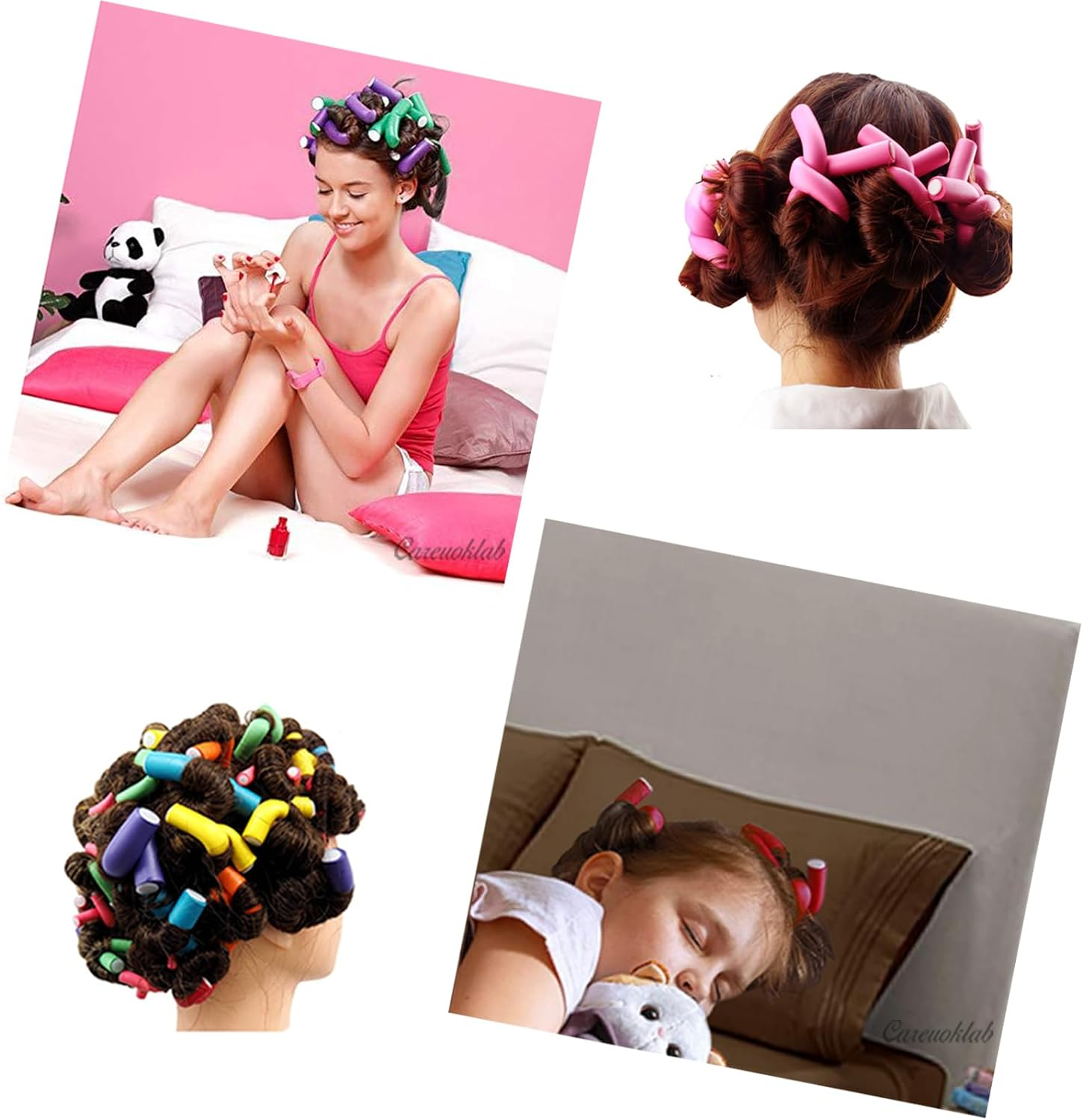 Careuoklab 30 Pack Flexible Curling Rods, 1.4 X 24Cm Hair Rollers Twist-Flex Curlers with Soft Foam, Random 3 Colors DIY Hair Styling Tools for Women Girls image number 2