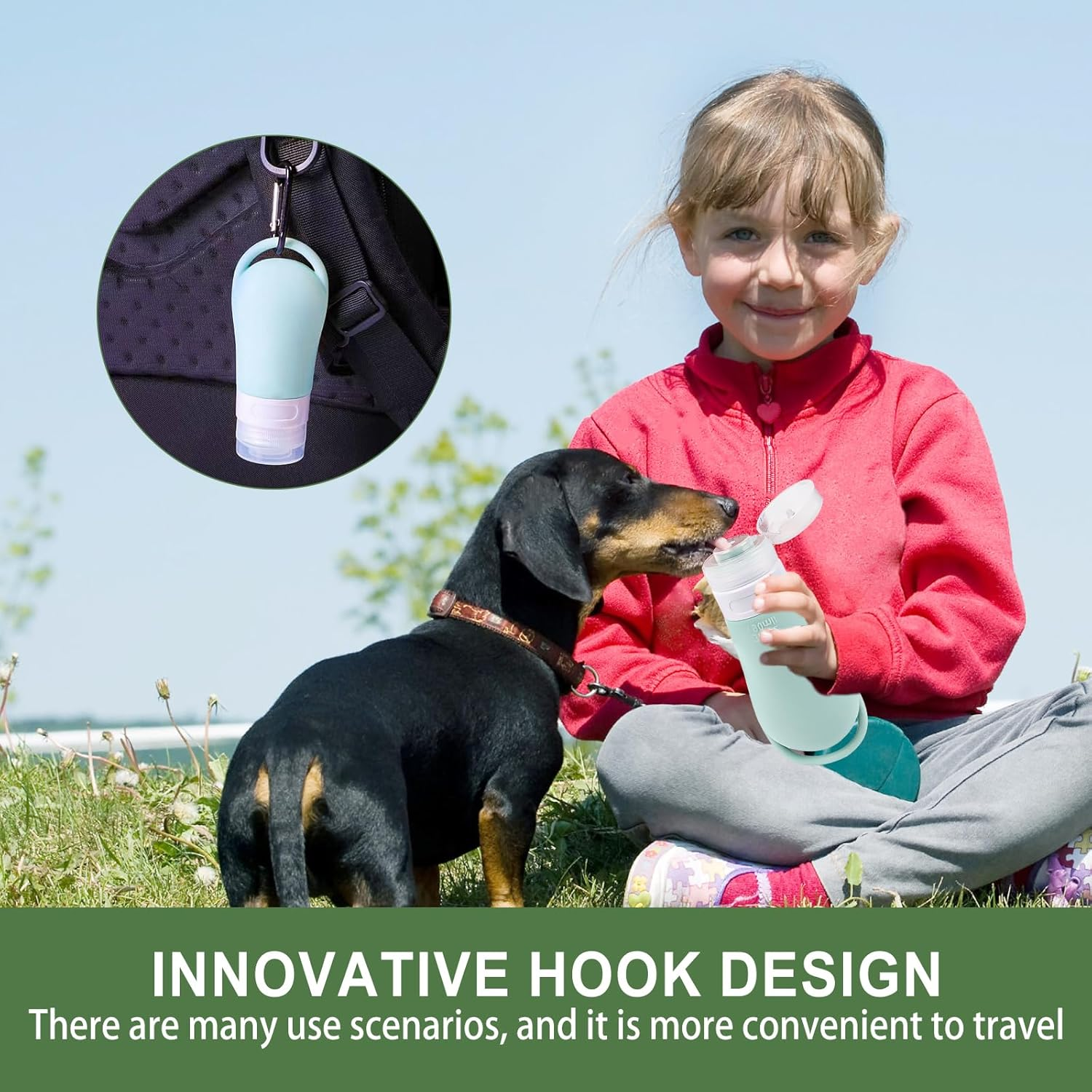Dog Food Tube - Food Tube for Filling Dog | Fillable Tubes for Dogs with Carabiner | Silicone Travel Bottles for Dog Training as a Reward | Pet Outdoor image number 5