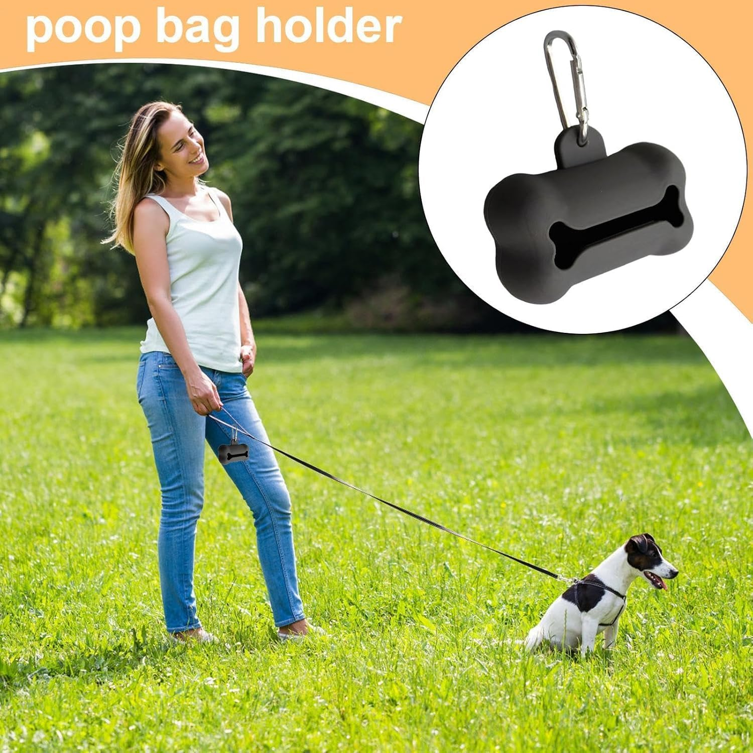 Fokmuaex 1Pcs Silicone Bone Shaped Dog Poop Bag Dispenser Holder for Outdoor Adventures, Outings & Daily Walks image number 3