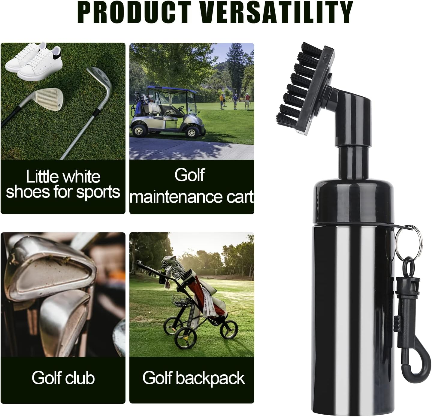 SAVITA Golf Club Cleaning Brush with Nozzle, Lightweight Portable Water Spray Golf Cleaning Tool Long-Lasting Nylon Golf Brush Cleaner Brush for Outdoor Golf Exercise image number 1